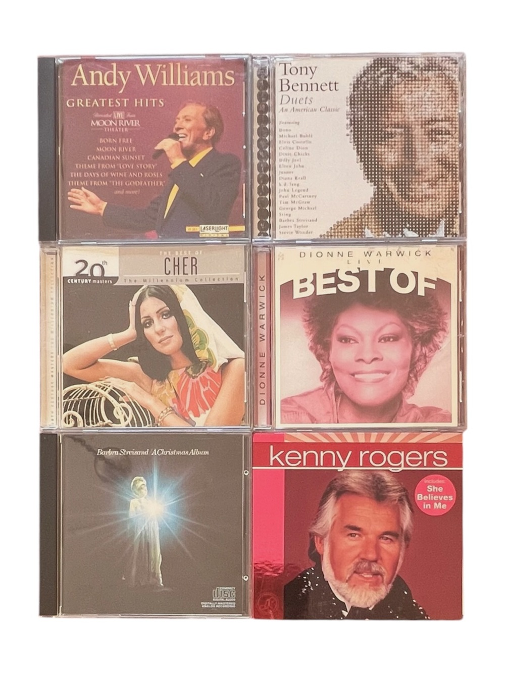CD lot of Various Artists Williams, Bennett, Cher, Warwick, Streisand, Rogers
